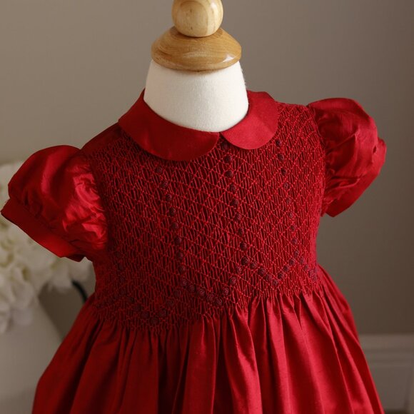 Red Dupioni Silk Dress Designer Mariella Ferrari STUNNING 24 Months New - Picture 4 of 5